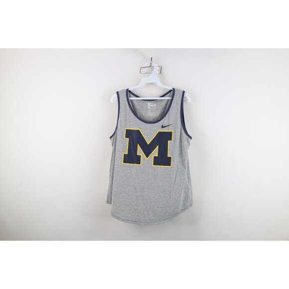 Nike Womens Large Reflective Block M University of Michigan Tank Top T-Shirt - Picture 1 of 12